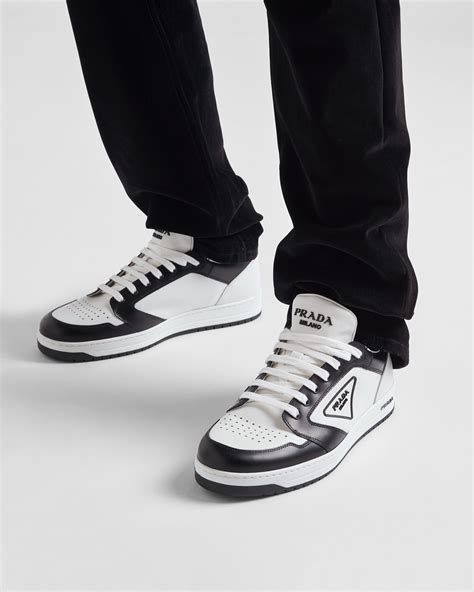 White/black District leather sneakers 